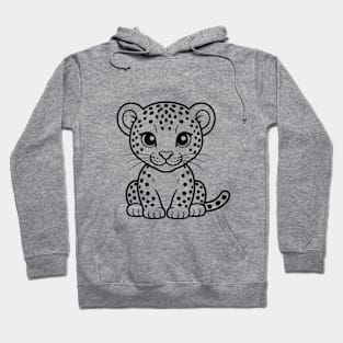 Cute Baby Leopard Animal Outline Hoodie